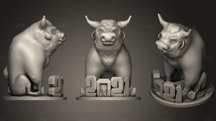Bull. Symbol 2021 For Happiness And Money stl model for CNC